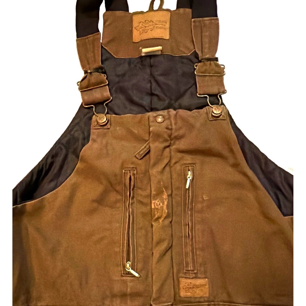Mens XLT Work Bib Overalls, Field N Forest, Brown, Insulated Duck Canvas FB377BB